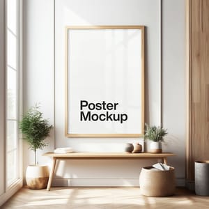 Wooden Frame Mockup with Cozy Interior